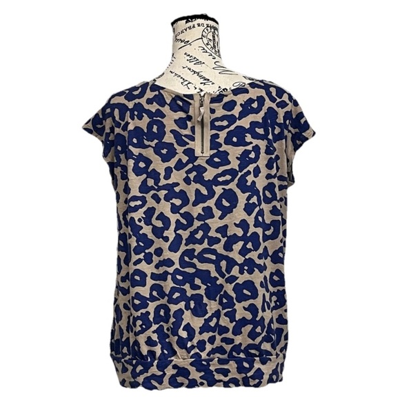 Ann Taylor LOFT Leopard Boxy Blouse Casual Capsule Preppy Modest Mature Minimal - Picture 4 of 9